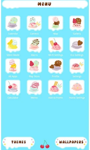 Baixe o Tema Ice Cream para +HOME – Estilo Fofo e Colorido - Screenshot 2